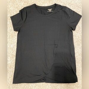 Motherhood Maternity Cross-Panel Black Short Sleeve Tee